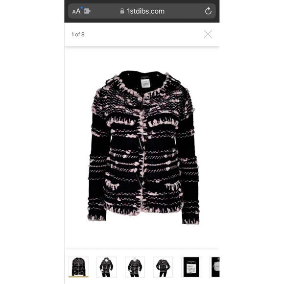 💕 CHANEL cashmere wool 2006 tweed mini skirt Fall 06A rare bouclé black pink - Picture 10 of 16